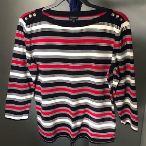Talbots Multi-Color Knit Striped Sweater